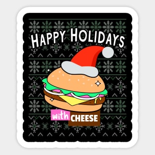 Happy Holidays With Cheese Sticker